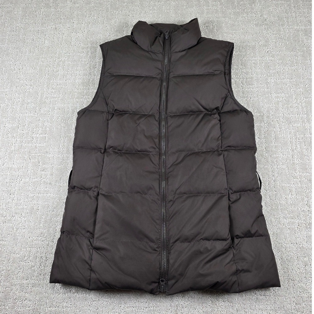 Gap Womens Small Chocolate Brown Down Filled Full Zip Puffer Vest High Collar